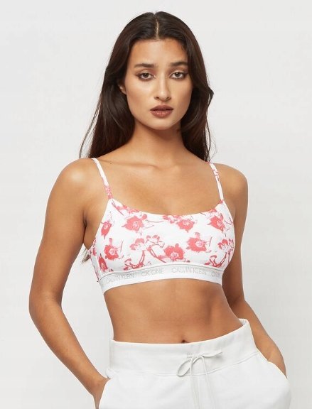CALVIN KLEIN BIUSTONOSZ BIAŁY WE WZÓR MIĘKKI S 2A1E2_B* S 2_1 TIA