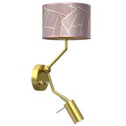 Lampy ścienne - Milagro Kinkiet ZIGGY PINK Gold/Pink 1xE27 + 1x mini GU10 MLP7584 - miniaturka - grafika 1
