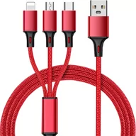Kable USB - Kabel Ładowarka 3w1 Do Iphone Micro Usb Typ-c - miniaturka - grafika 1