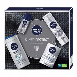 Nivea, Men Zestaw Prezentowy Silver Protect Żel Pod Prysznic + Pianka Do Golenia + Balsam Po Goleniu + Deo Roll-On - Zestawy kosmetyków męskich - miniaturka - grafika 1