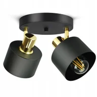 Lampy sufitowe - Lampa Sufitowa Żyrandol Plafon Czarna Złota Classic Spot EG2 Led E27 - miniaturka - grafika 1