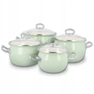 Zestawy garnków i patelni - Garnki Emaliowane Z Pokrywką Indukcja Gaz Emalia Naczynia Olkusz Zestaw 8El - miniaturka - grafika 1