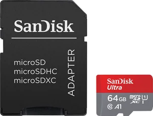 Karta SanDisk Ultra MicroSDXC 64 GB Class 10 UHS-I/U1 A1 SDSQUAB-064G-GN6TA - Karty pamięci - miniaturka - grafika 1
