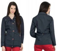 Kurtki damskie - Kurtka Damska Przejściowa Wiatrówka 57130 XXL granatowa - miniaturka - grafika 1