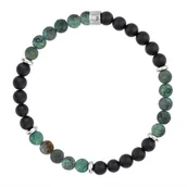 Bransolety męskie - Bransoletka męska z onyksu i turkusu. - miniaturka - grafika 1