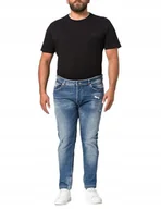 Spodnie męskie - UNITED COLORS OF BENETTON JEANSY RURKI GRANATOWE PRZETARCIA 28 JPA - miniaturka - grafika 1