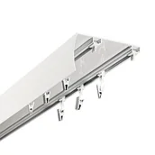 Karnisze - Szyna sufitowa DECASTYL z osłoną ślizgi z żabkami podwójna 500 cm Biały - miniaturka - grafika 1