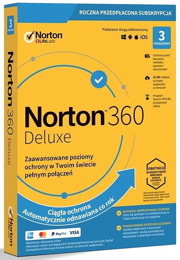 Program antywirusowy Norton 360 Deluxe 25GB Darmowa dostawa od 89 zł!