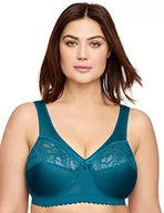Biustonosze - Glamorise Magic Lift Full Figure Support Front Close Good, Codzienny biustonosz dla kobiet, Ciemnozielony niebieski, 130N - miniaturka - grafika 1