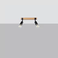 Lampy sufitowe - Zuca lampa sufitowa (spot) 2xE27 czarna/jasne drewno SL.1296 - miniaturka - grafika 1