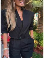 Spodenki damskie - Bawełniane krótkie spodenki DIONE - czarne - miniaturka - grafika 1