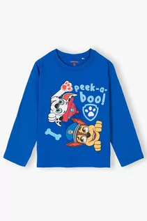 Bluzki dla chłopców - Bluzka dla chłopca bawełniana Psi Patrol niebieska - grafika 1