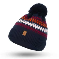 Czapki męskie - NANDY CZAPKA MĘSKA POMPONEM NA ZIMĘ CIEPŁA OCIEPLANA POLAR ZIMOWA NORWESKA - NCM-2311242-19 - miniaturka - grafika 1