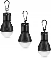 Lampy ogrodowe - Lampa kempingowa Latarnia Wodoodporna światło awaryjne karabińczyk 3 szt. - miniaturka - grafika 1