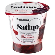 Desery mleczne - Bakoma Satino Deser jogurtowy o smaku brownie z czereśniami i wiśniami 145 g - miniaturka - grafika 1