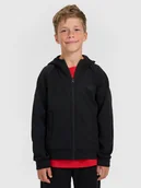 Bluzy dla chłopców - 4F Bluza dresowa rozpinana z kapturem chłopięca - czarna 164 (13-14 lat) - miniaturka - grafika 1