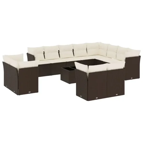 Zestaw mebli ogrodowych modułowych brązowy rattan PE 62 x 62 x 69 cm