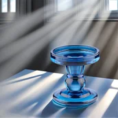 Świeczniki - Świecznik dekoracyjny szkalny niebieski 8,5x8,5 cm kolumna Articasa - miniaturka - grafika 1