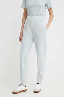 Spodnie damskie - Calvin Klein spodnie dresowe kolor szary gładkie - grafika 1
