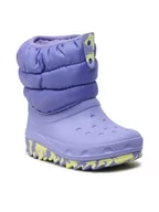 Buty dla dziewczynek - Crocs Śniegowce Classic Neo Puff Boot T 207683 Fioletowy - miniaturka - grafika 1