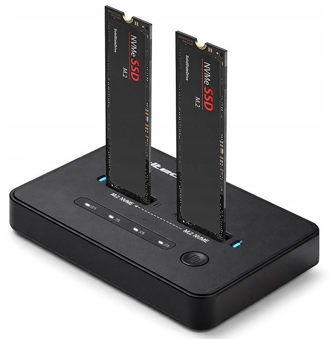 Stacja dokująca Qoltec Qoltec Stacja dokująca dysków SSD M.2 NVMe| PCIe USB-C 20Gb/s DUAL 2 x 8TB klonowanie offline 52366