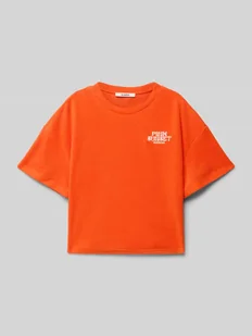 T-shirt z nadrukiem ze sloganem - Koszulki dla dziewczynek - miniaturka - grafika 1