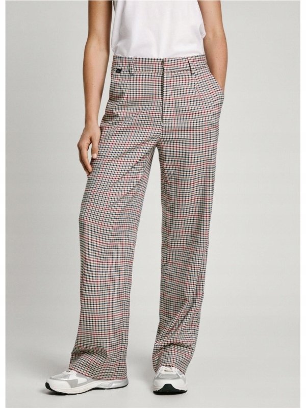 PEPE JEANS SPODNIE DAMSKIE CASUAL W PEPITKĘ PROSTE DŁUGIE M 6FA
