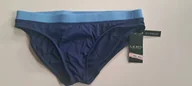 Stroje kąpielowe - Ralph Lauren dół od stroju kąpielowego bikini niebieski granat logo r. XS - miniaturka - grafika 1