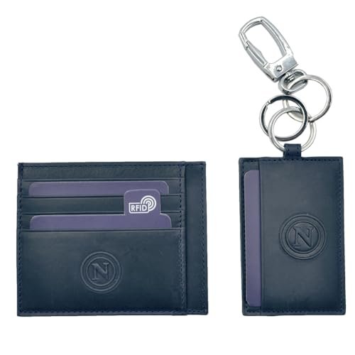 Enzo Castellano SSC NAPOLI SSCN, zestaw etui na karty kredytowe i brelok 100% skóra 123446 unisex dorosły, standardowy, Niebieska, Standard