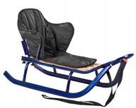 Sanki i ślizgacze - MOCNE SANKI JEE GRANAT OPARCIE MATERAC CZARNY dla dzieci Polskie Metalowe - miniaturka - grafika 1