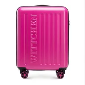 Walizki - Walizka kabinowa z ABS-u z tłoczonym logo fuksja - miniaturka - grafika 1