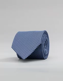Krawaty i muchy męskie - krawat classico błękitny mikrowzór 0007 - grafika 1