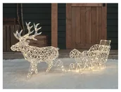 Ozdoby bożonarodzeniowe - Renifer LED z saniami dekoracja świąteczna na zewnątrz na baterie - miniaturka - grafika 1