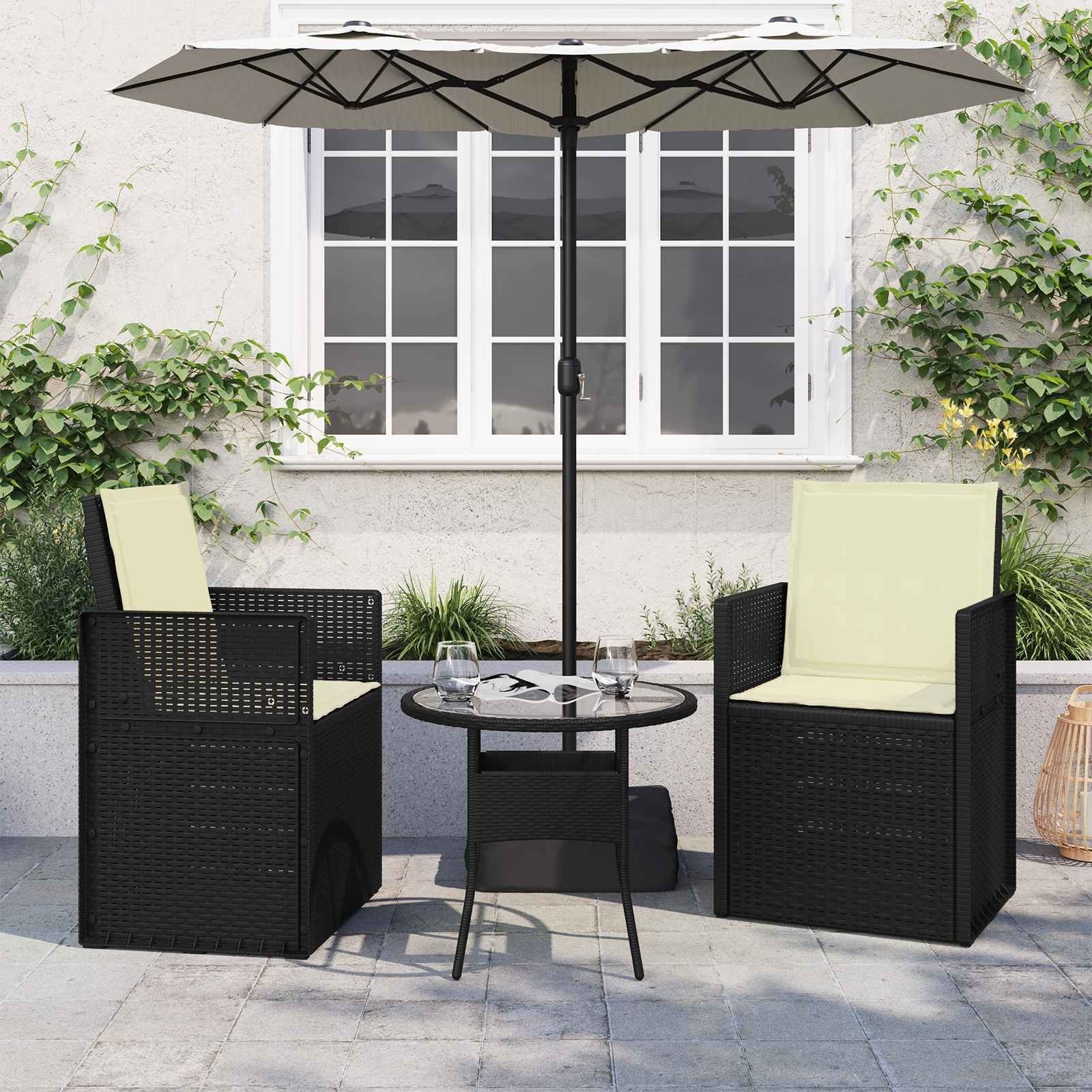 vidaXL Poduszki na Siedzisko i Oparcie 2 pcs kremowy 47 x 45 x 2 cm 899973