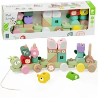 Układanki dla dzieci - CLASSIC WORLD Montessori Kolejka Gąsienica Drewniana Układanka - miniaturka - grafika 1