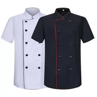 Kurtki męskie - MISEMIYA - Opakowanie 2 sztuki - Męska kurtka kucharska - Męska kurtka kucharska - Mundur Hosteleria - Ref.2-6421B, Czarno-biały, L - miniaturka - grafika 1