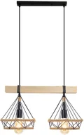 Lampy sufitowe - Lampa wisząca z drewnem, do jadalni 8803/2 WD z serii PIRAMIDA - miniaturka - grafika 1