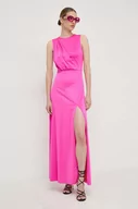 Sukienki - Silvian Heach sukienka kolor różowy maxi prosta - miniaturka - grafika 1