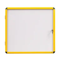 Gabloty - Bi-Office Gablota z białą magnetyczną powierzchnią, żółta ramka, 720x674 mm (6xA4) VT6201601511 - miniaturka - grafika 1