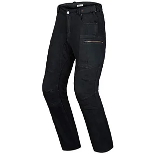 REBELHORN Urban III dżinsy motocyklowe, wytrzymałe, Kevlar Dupont, ochraniacze na kolana i biodra, otwory wentylacyjne, 7 kieszeni, Loose Fit, Washed Black, 34 W/32 l - Akcesoria motocyklowe - miniaturka - grafika 1