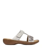 Klapki i japonki damskie - Rieker Klapki CEO-608K2-40 Srebrny - miniaturka - grafika 1