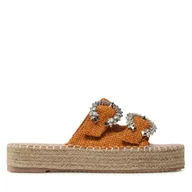 Espadryle damskie - Espadryle DeeZee JSZ5874-6 Brązowy - miniaturka - grafika 1