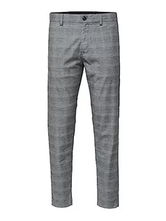 Spodnie męskie - SELECTED HOMME Spodnie męskie, model: mieszanka bawełny organicznej, szary - grafika 1