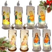 Lampiony i znicze - 8 x ŚWIECA 18,5CM ŚWIECZKA ELEKTRYCZNA OZDOBNA WKŁAD DO ZNICZY WIECZNY LED - miniaturka - grafika 1