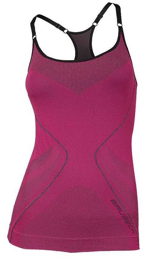 Brubeck, Koszulka damska na ramiączkach amarantowy L, BRUBECK CM1001W