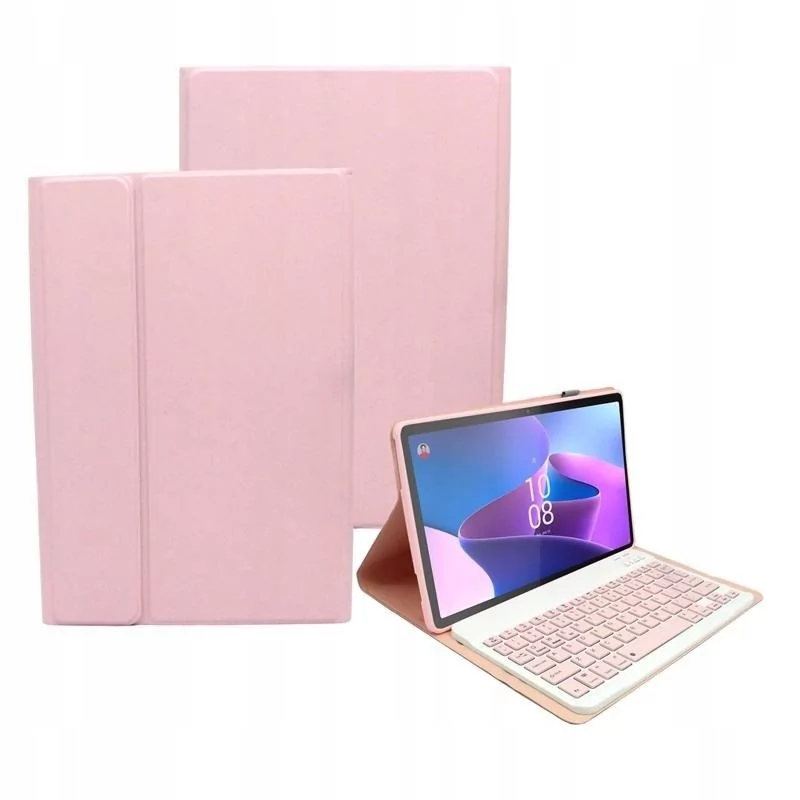 Etui do Lenovo Tab P11 Pro (2nd Gen) TB-132 TB-132FU różowy z klawiaturą bluetooth BT Futerał Obudowa Case Pokrowiec