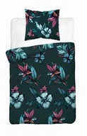 Pościel - Detexpol Pościel satynowa 140x200 4769 A ciemna zielona kwiaty Home Satin 54 - miniaturka - grafika 1