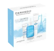 Problemy skórne - Dermedic Hydrain 3 Hialuro promocyjny zestaw - serum nawadniające twarz, szyję i dekolt 30 ml + krem pod oczy 15 ml + krem dogłębnie nawilżający 2,5 ml - miniaturka - grafika 1