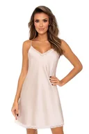 Bielizna nocna - Satynowa koszulka nocna Tiffani beżowa XL - Pudełko podarunkowe - miniaturka - grafika 1