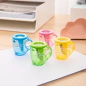 Temperówki - Temperówka podwójna z pojemnikiem kubeczek DELI 0551na grube kredki jumbo - miniaturka - grafika 1